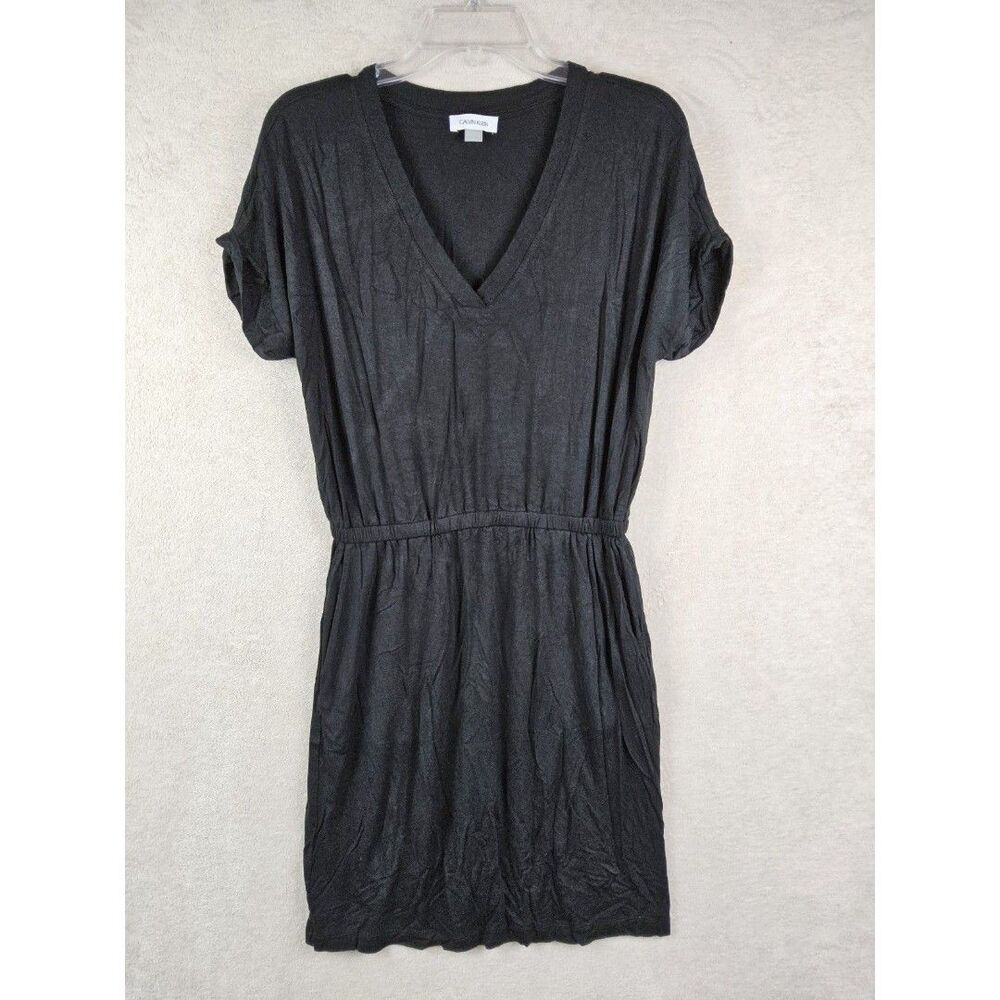 Calvin Klein Women’s Short Sleeve Elastic Waist V Neck Knit Dress Size 8